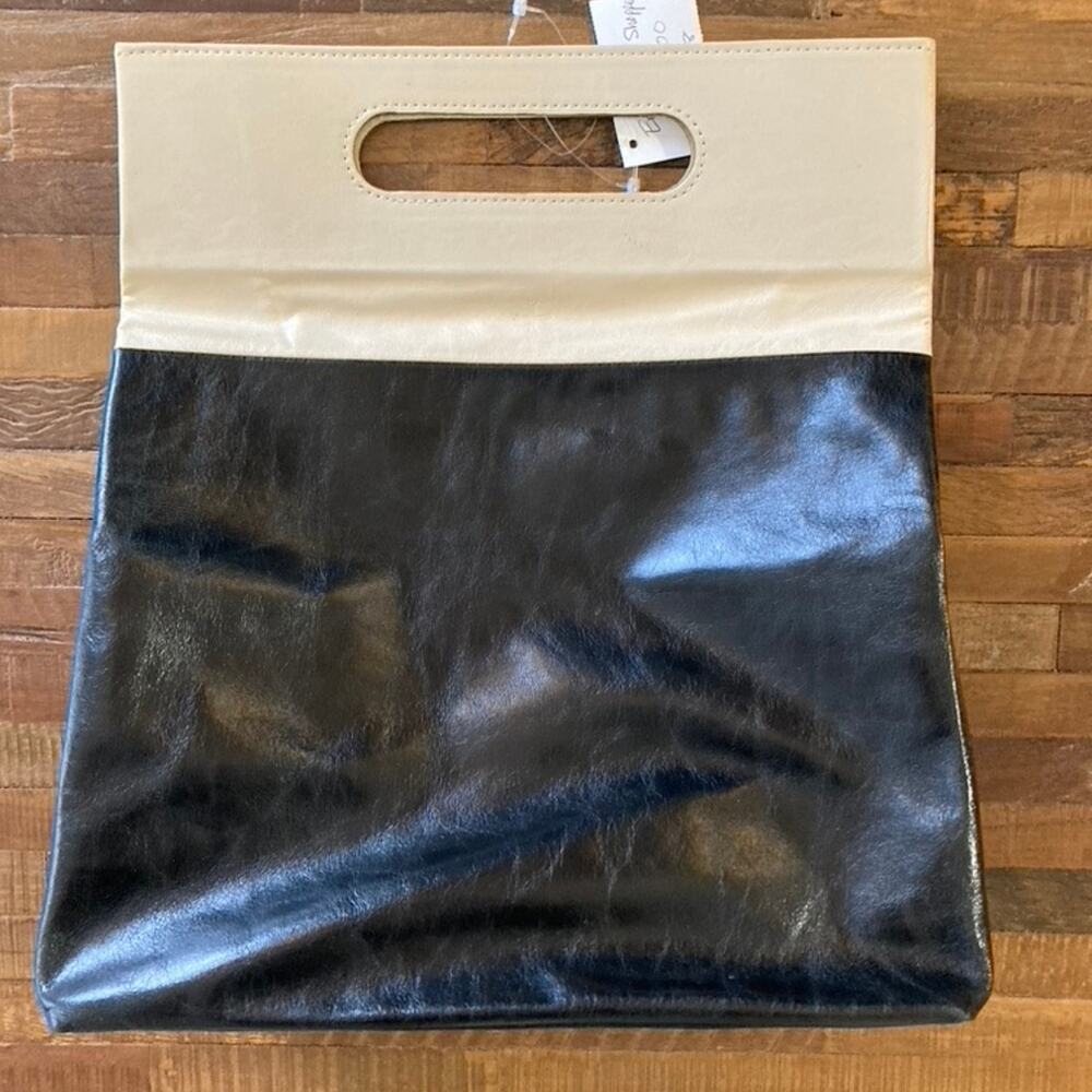 Marie Turnor Emparte Large Shopper, Black with Cream Leather